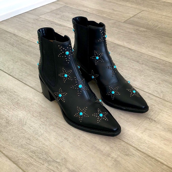 VALENTINO Leather Ankle Booties - Picture 2 of 5